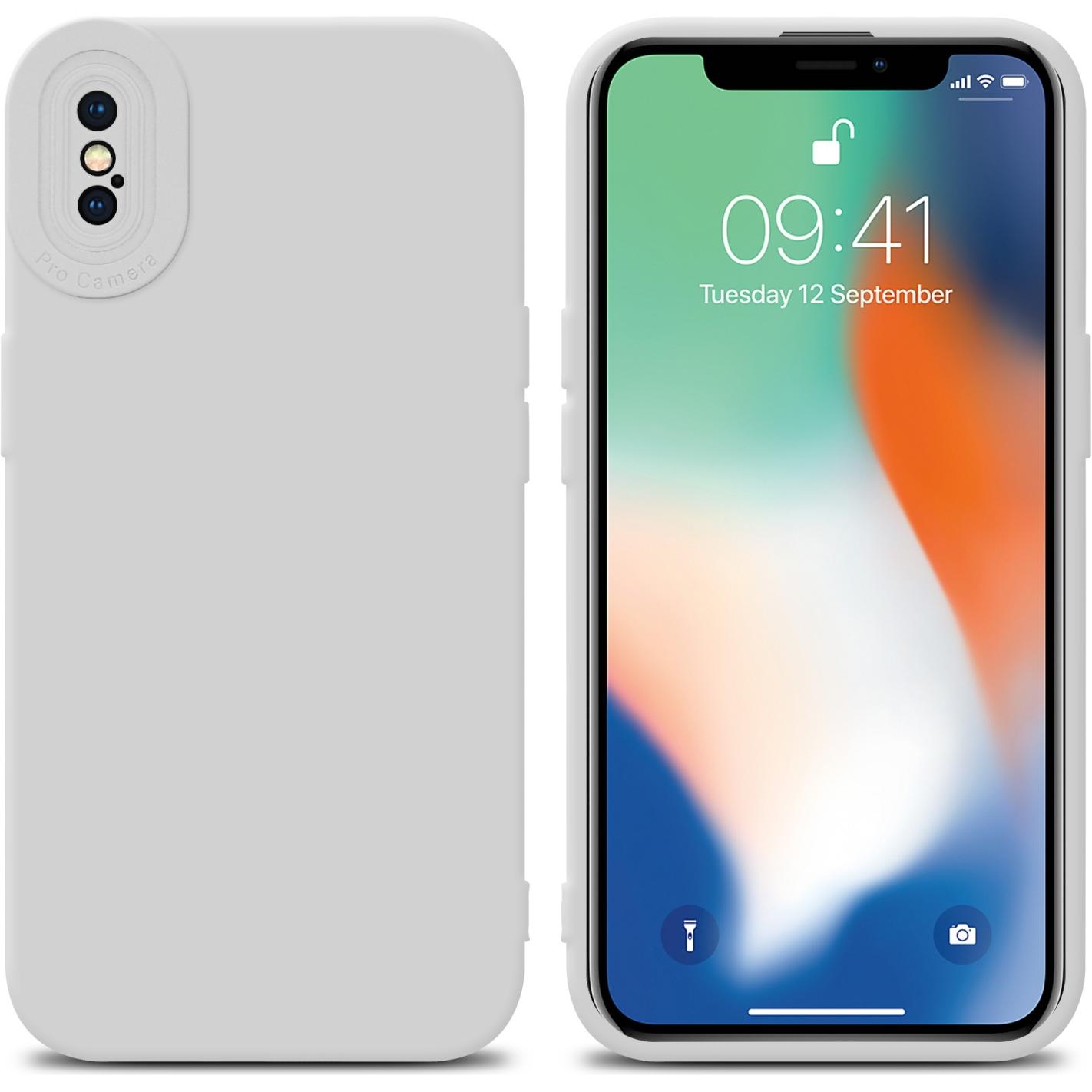 Cadorabo Hülle für Apple iPhone XS MAX im TPU Fluid LM162 Style (Apple iPhone XS Max), Smartphone Hülle, Weiss