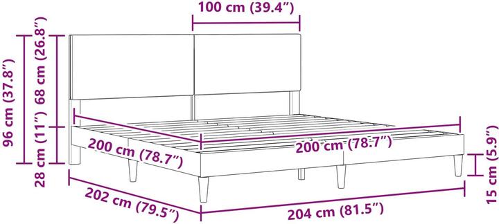 Produktbild vidaXL Moderner Bettrahmen (200 x 200 cm)