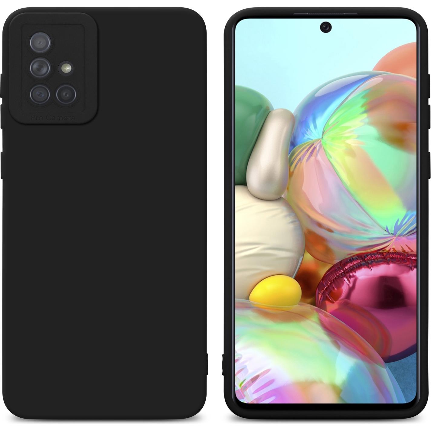 Cadorabo Hülle für Samsung Galaxy A71 4G im TPU Fluid LM162 Style (Samsung Galaxy A71), Smartphone Hülle, Schwarz