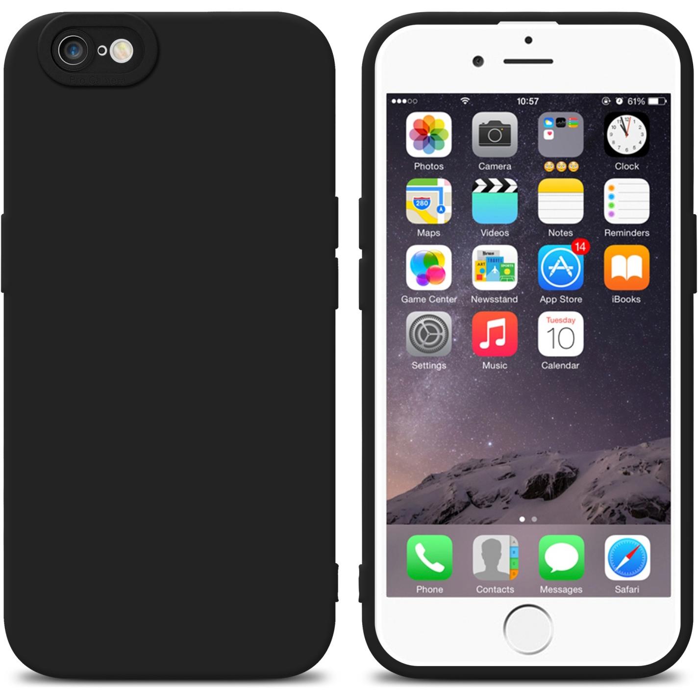 Cadorabo Hülle für Apple iPhone 6 PLUS / 6S PLUS im TPU Fluid LM162 Style (Apple iPhone 6 Plus), Smartphone Hülle, Schwa...
