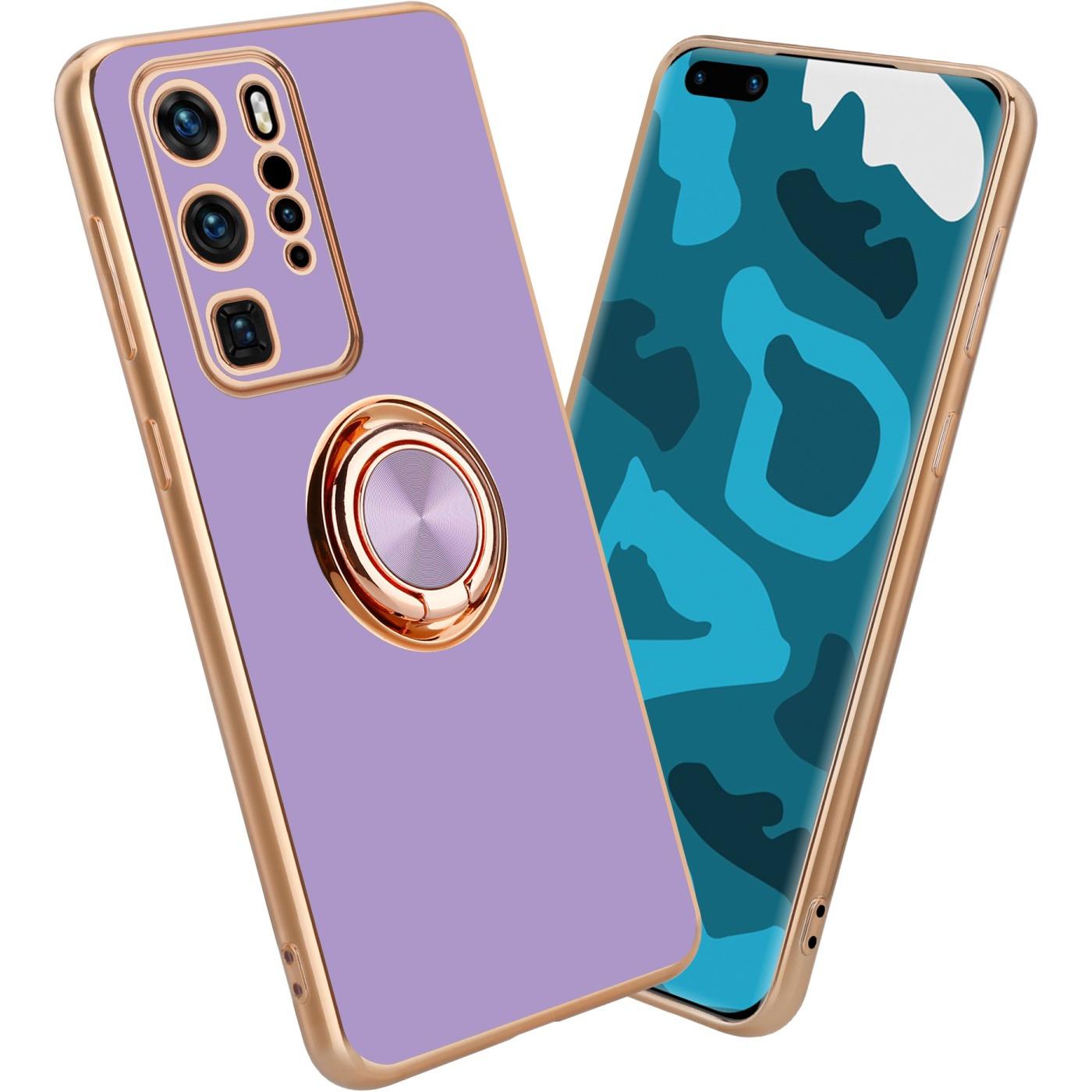 Thumbnail - Cadorabo Hülle für Huawei P40 PRO im TPU mit Kameraschutz und Ring LM089 Style (Huawei P40 Pro), Smartphone Hülle, Viole...