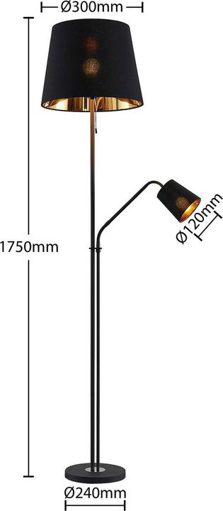 Immagine prodotto Lindby Lampada da terra Efalia con luce di lettura (E14, E27)