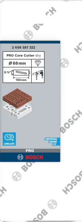 Actual product image Bosch Professional Zubehör PRO Core Cutter dry, 68 x 150 mm, G 1/2 inch (68 mm)