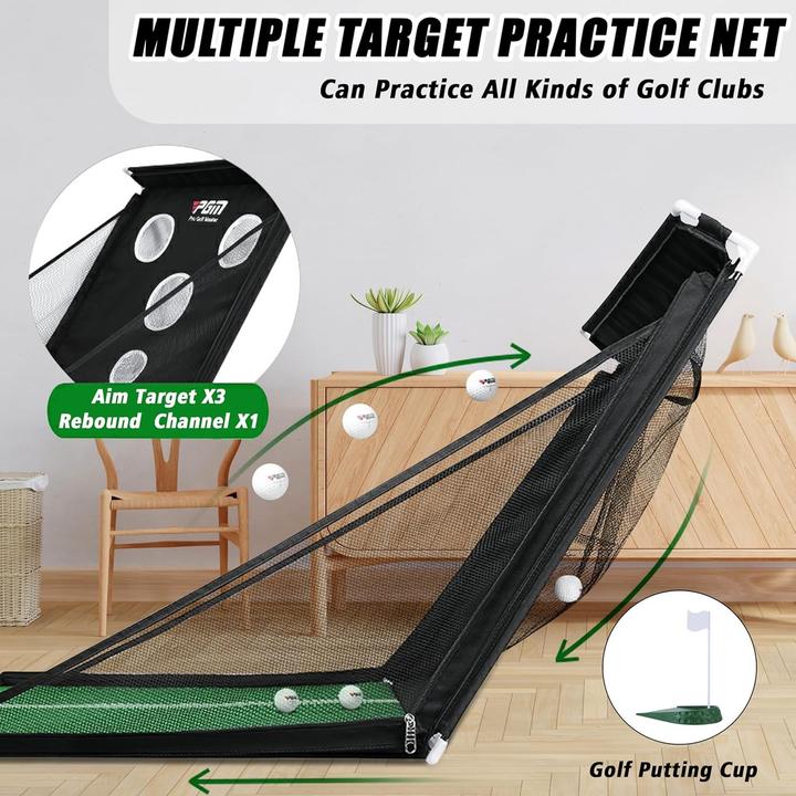 Immagine prodotto PGM Golf Puttingmatte – Golf-Übungsmatte mit Putting & Chipping Set