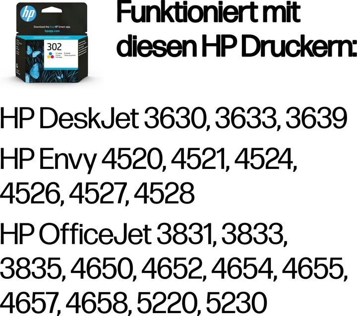 Actual product image HP 302 (M, Y, C)