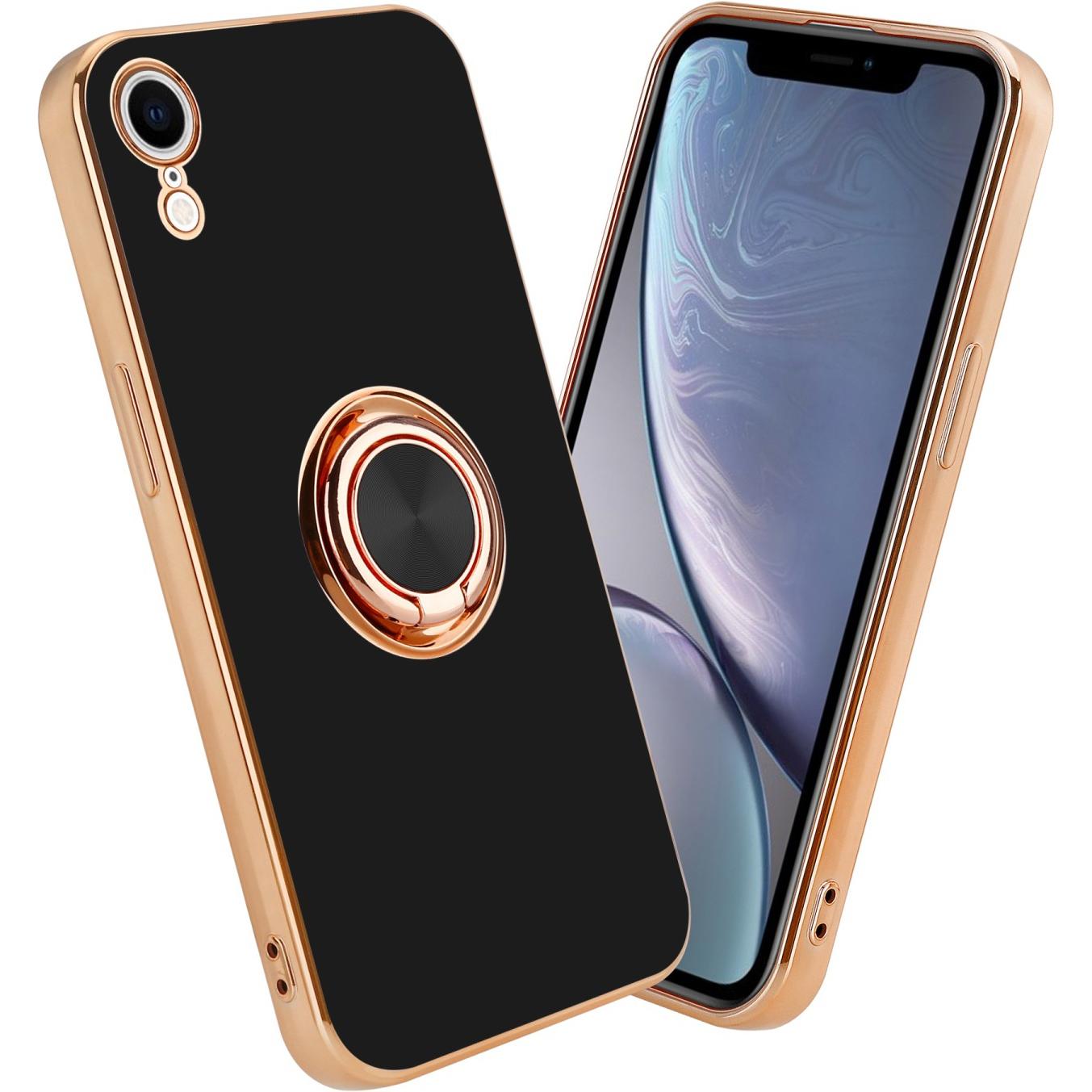 Cadorabo Hülle für Apple iPhone XR im TPU mit Kameraschutz und Ring LM089 Style (Apple iPhone XR), Smartphone Hülle, Sch...