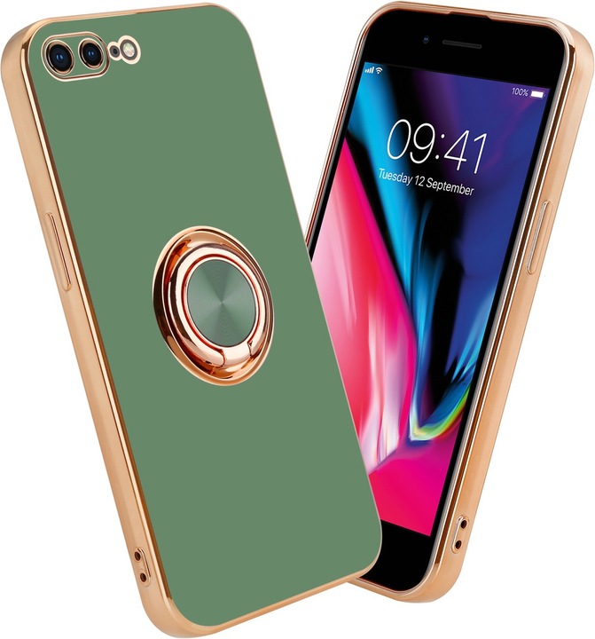 Immagine prodotto Cadorabo Custodia per Apple iPhone 7 PLUS / 7S PLUS / 8 PLUS in TPU con protezione della fotocamera e anello (Apple iPhone 7 Plus, Apple iPhone 7s Plus)