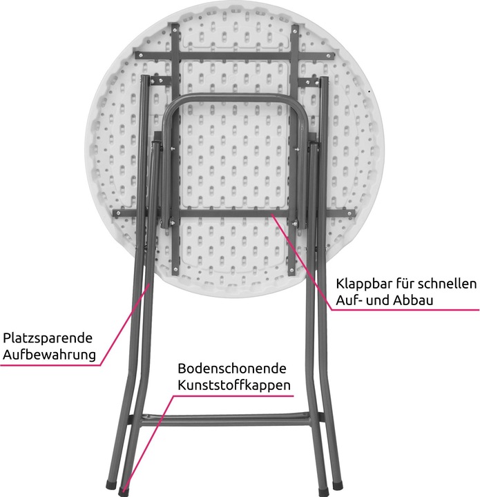 Immagine prodotto tectake Tavolo da bar (Ø 80 x 110 cm)