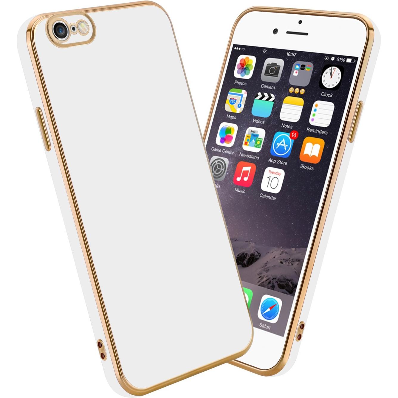 Cadorabo Hülle für Apple iPhone 6 / 6S im TPU mit Kameraschutz LM130 Style (Apple iPhone 6), Smartphone Hülle, Weiss