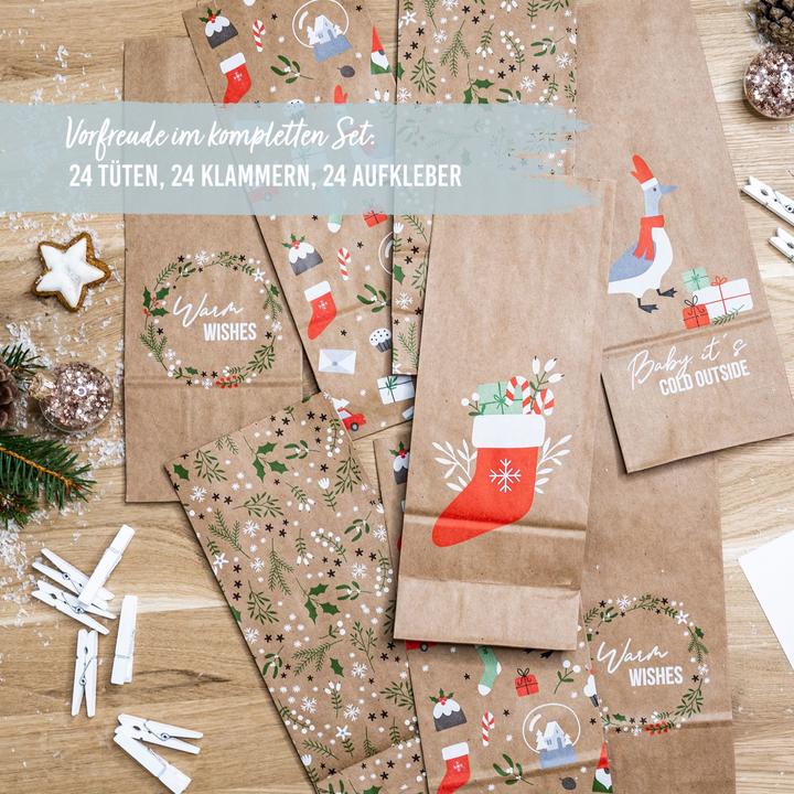 Actual product image Papierdrachen Advent calendar with printed bags - Christmas