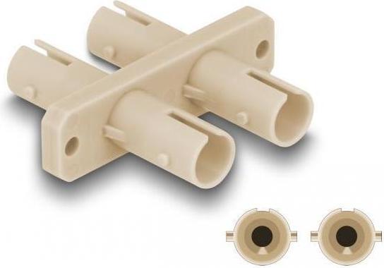 Actual product image Delock Fibre optic coupling ST duplex socket to ST duplex socket beige
