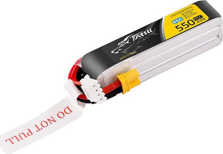 Actual product image Tattu 3s 550mAh 95C 11.4V HV Lipo Battery with XT30 Plug Long-Pack Connector (11.40 V, 550 mAh)