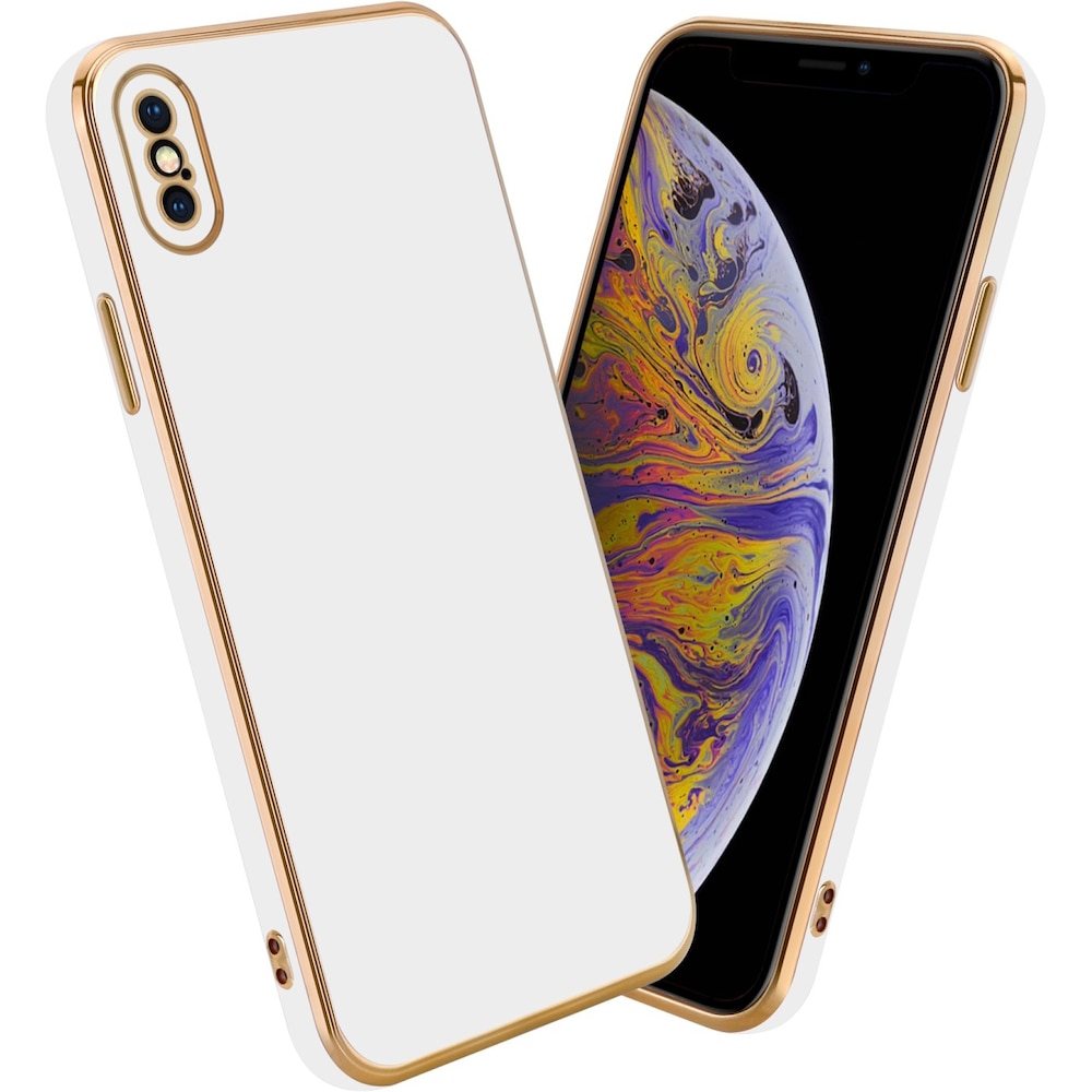 Cadorabo Hülle für Apple iPhone XS MAX im TPU mit Kameraschutz LM130 Style (Apple iPhone XS Max), Smartphone Hülle, Weis...