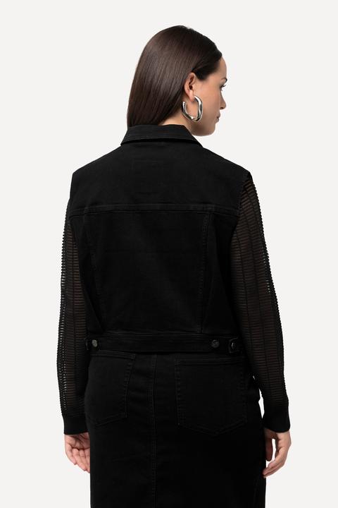 Immagine prodotto Ulla Popken Gilet di jeans con taglio squadrato, collo da camicia e bottoni di metallo (54)