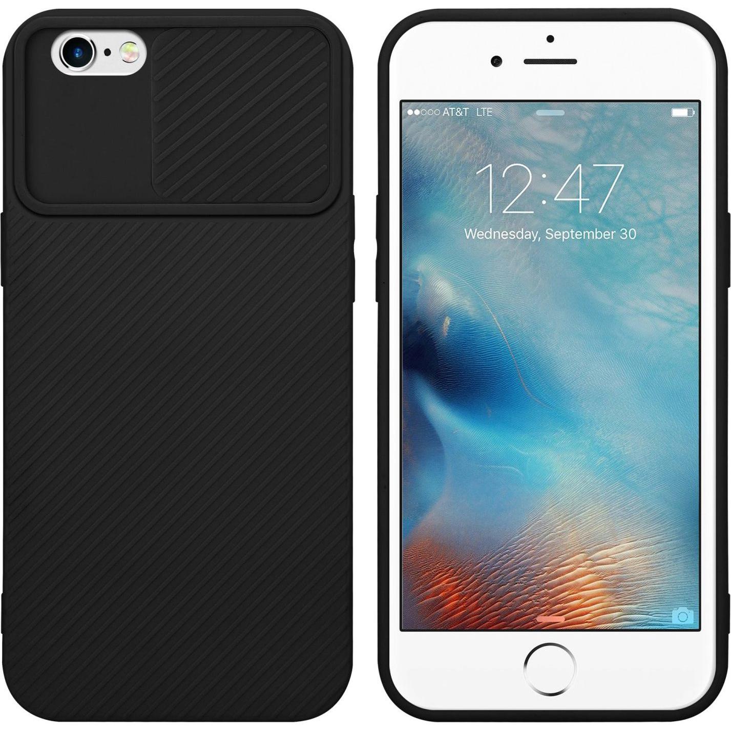 Thumbnail - Cadorabo Hülle für Apple iPhone 6 / 6S im TPU mit Kameraschutz LM009 Style (Apple iPhone 6), Smartphone Hülle, Schwarz
