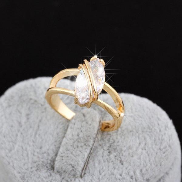Actual product image Hermex Gold ring RGP with cubic zirconia - gold size 51 (51)