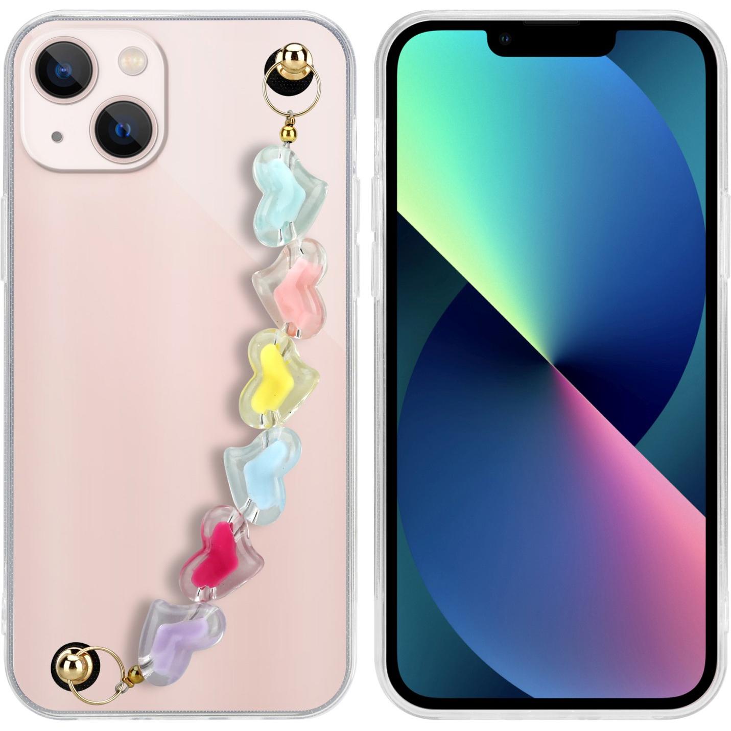 Cadorabo Hülle für Apple iPhone 13 MINI im TPU Perlen Style (Apple iPhone 13 mini), Smartphone Hülle, Transparent