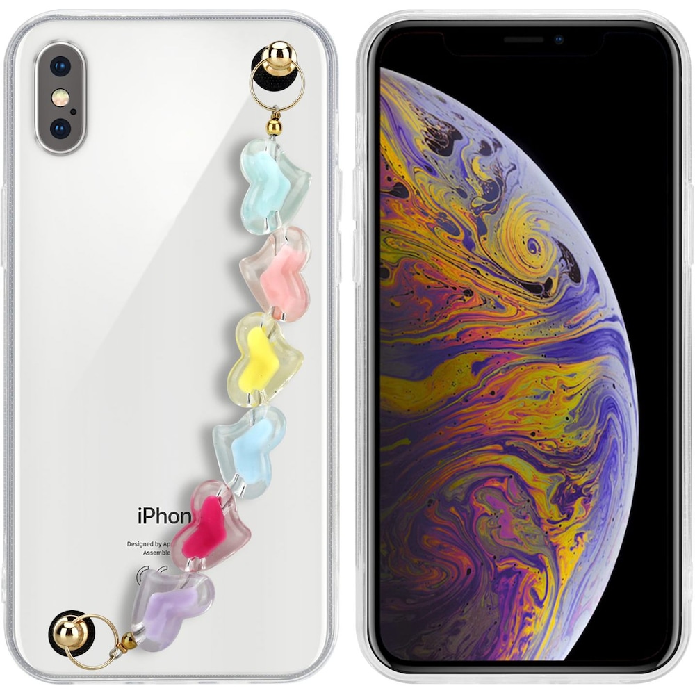 Cadorabo Hülle für Apple iPhone XS MAX im TPU Perlen Style (iPhone XS Max), Smartphone Hülle, Transparent