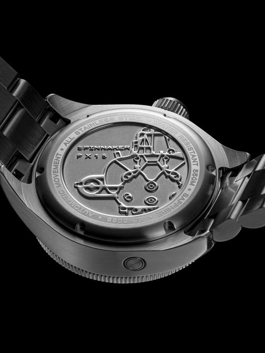 Actual product image Spinnaker SP-5098-33 Picard Volcano Black Automatic Diver's Watch 45mm 55ATM (Diving watch)