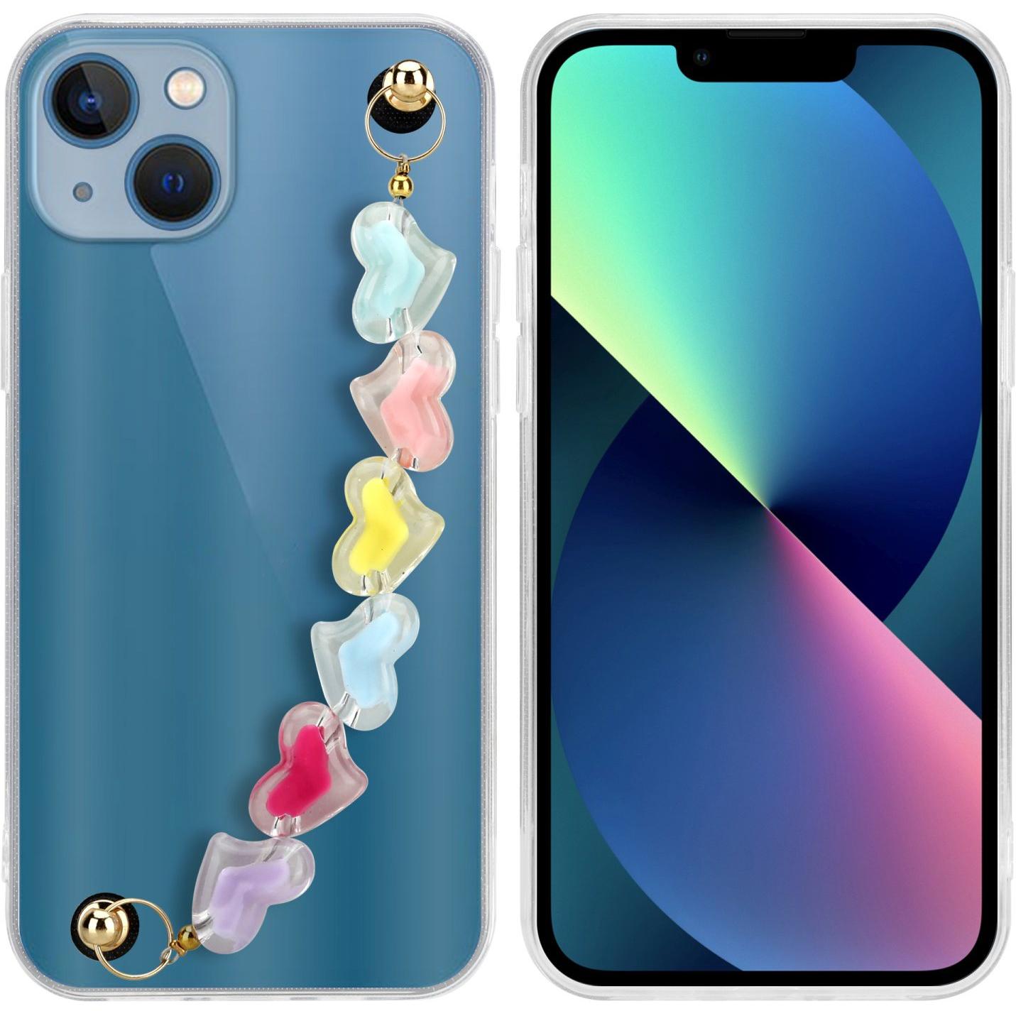Cadorabo Hülle für Apple iPhone 13 im TPU Perlen Style (Apple iPhone 13), Smartphone Hülle, Transparent