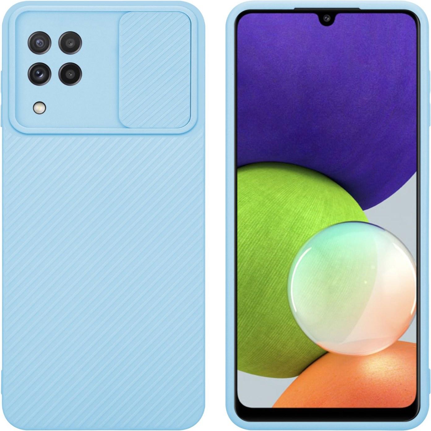 Cadorabo Hülle für Samsung Galaxy A22 4G im TPU mit Kameraschutz LM009 Style (Samsung Galaxy A22), Smartphone Hülle, Bla...