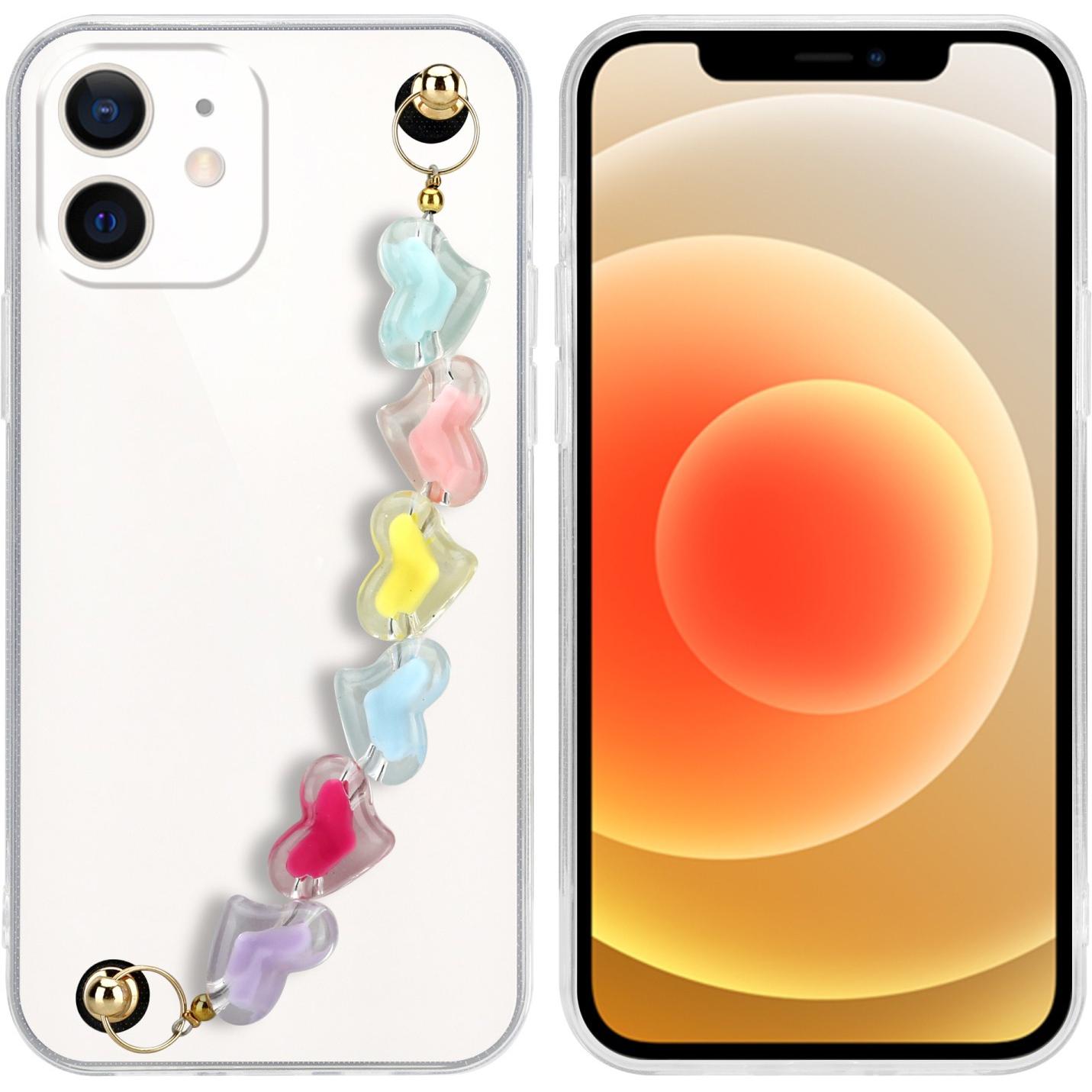 Cadorabo Hülle für Apple iPhone 12 MINI im TPU Perlen Style (Apple iPhone 12 mini), Smartphone Hülle, Transparent