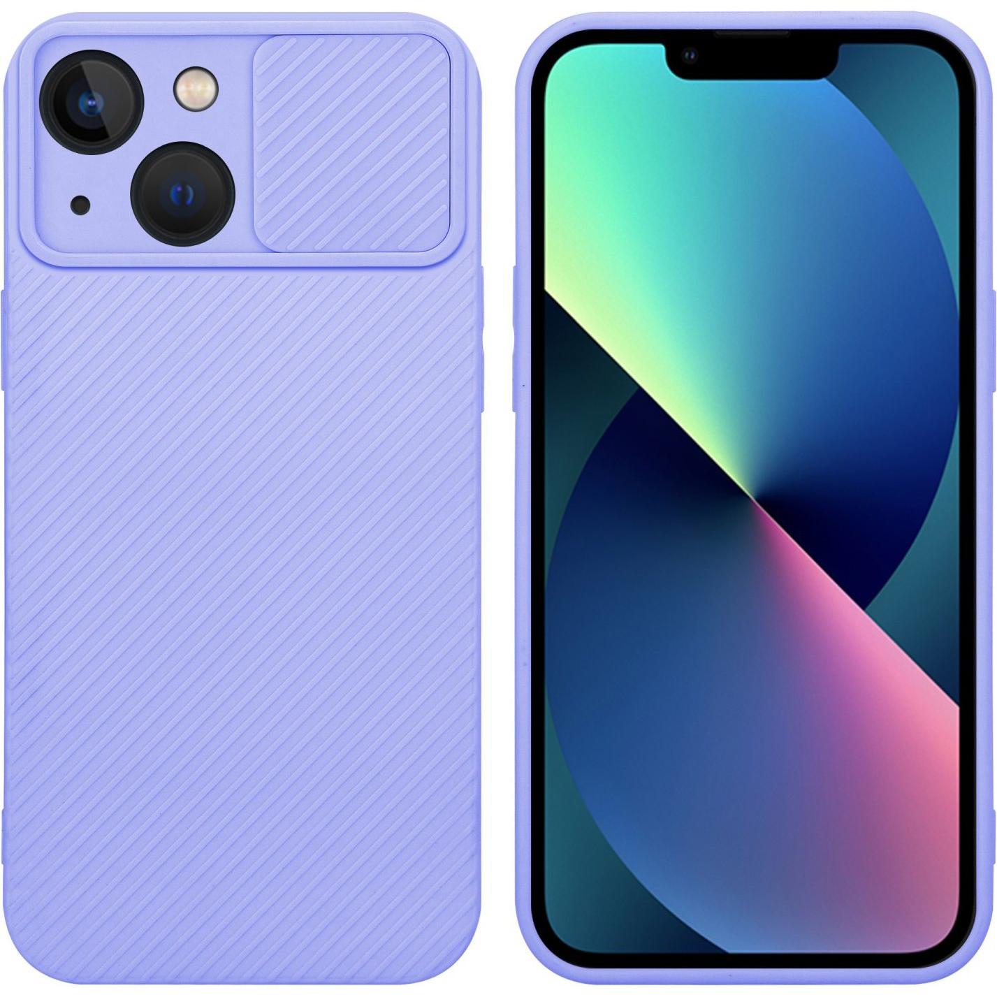 Cadorabo Hülle für Apple iPhone 13 im TPU mit Kameraschutz LM009 Style (Apple iPhone 13), Smartphone Hülle, Violett
