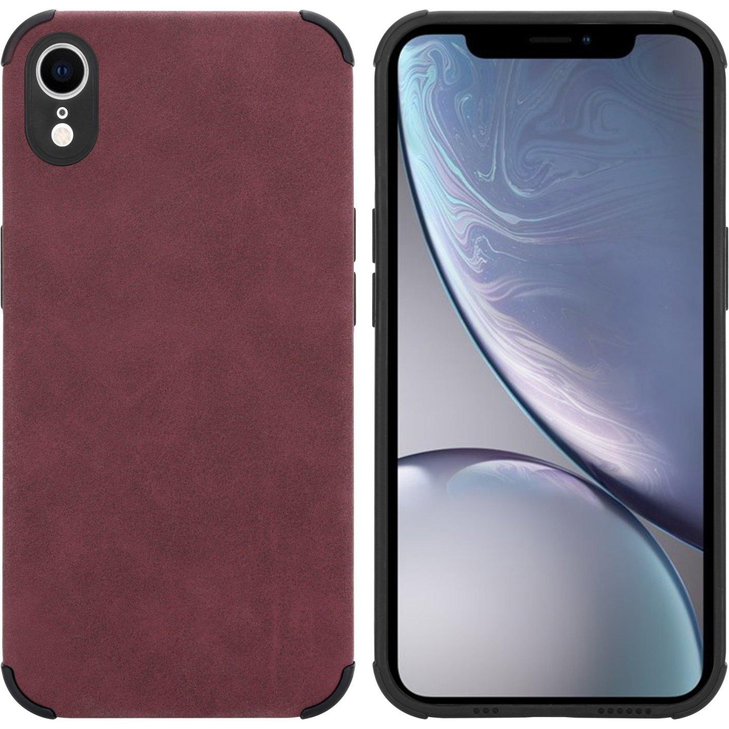 Cadorabo Hülle für Apple iPhone XR im TPU Matt Leder LM161 Style (Apple iPhone XR), Smartphone Hülle, Violett