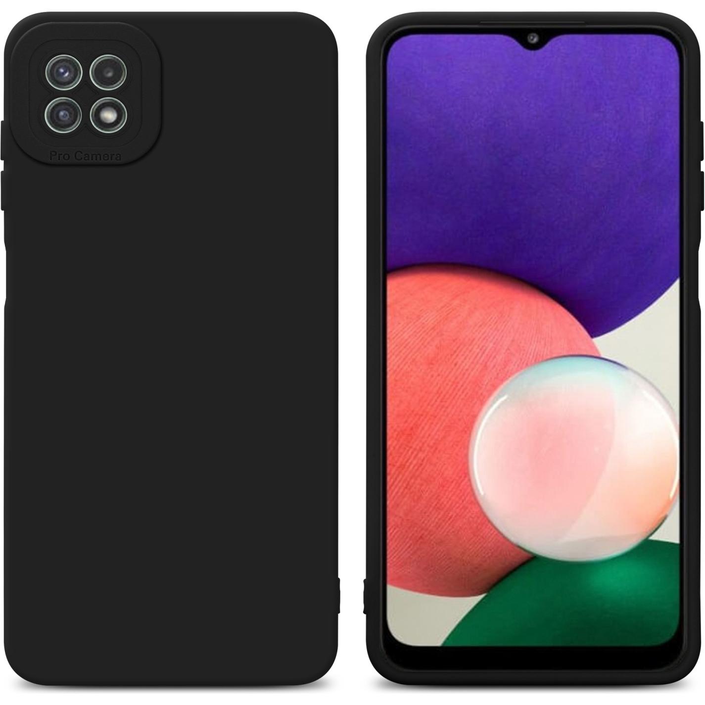 Cadorabo Hülle für Samsung Galaxy A22 5G im TPU Fluid LM162 Style (Samsung Galaxy A22 5G), Smartphone Hülle, Schwarz