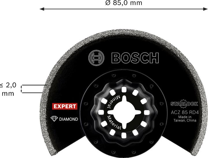 Bosch Professional Zubehör Blau Zubehör 2608902057 EXPERT Starlock Segmentblatt ACZ 85 RD4 Diamantschliff+Abrasiv 85 1x