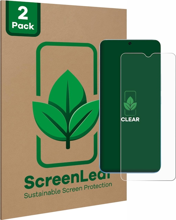 Actual product image ScreenLeaf Protective film sustainable screen protector Display protection film Clear Transparent (2 Piece, Infinix Hot 12 Play)
