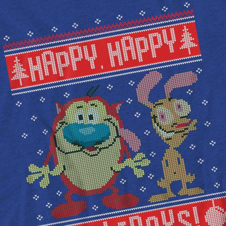 Image du produit Ren & Stimpy - T-shirt HAPPY, HAPPY HOLIDAYS - Adulte (XXL)
