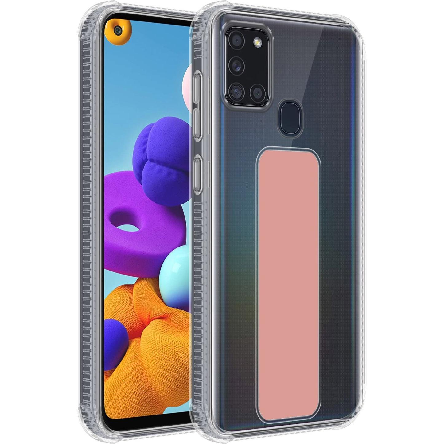 Cadorabo Hülle für Samsung Galaxy A21s im TPU mit Halterung LM167 Style (Samsung Galaxy A21s), Smartphone Hülle, Rosa