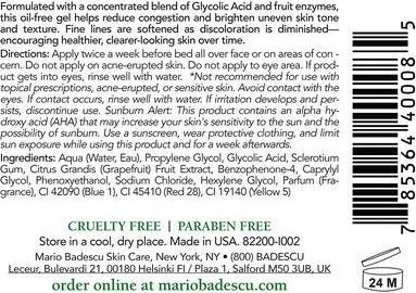 Valori nutrizionali e ingredienti Mario Badescu Gel notte per pelli grasse (Gel Glicolico) 59 ml (L) (59 ml, Crema notte)