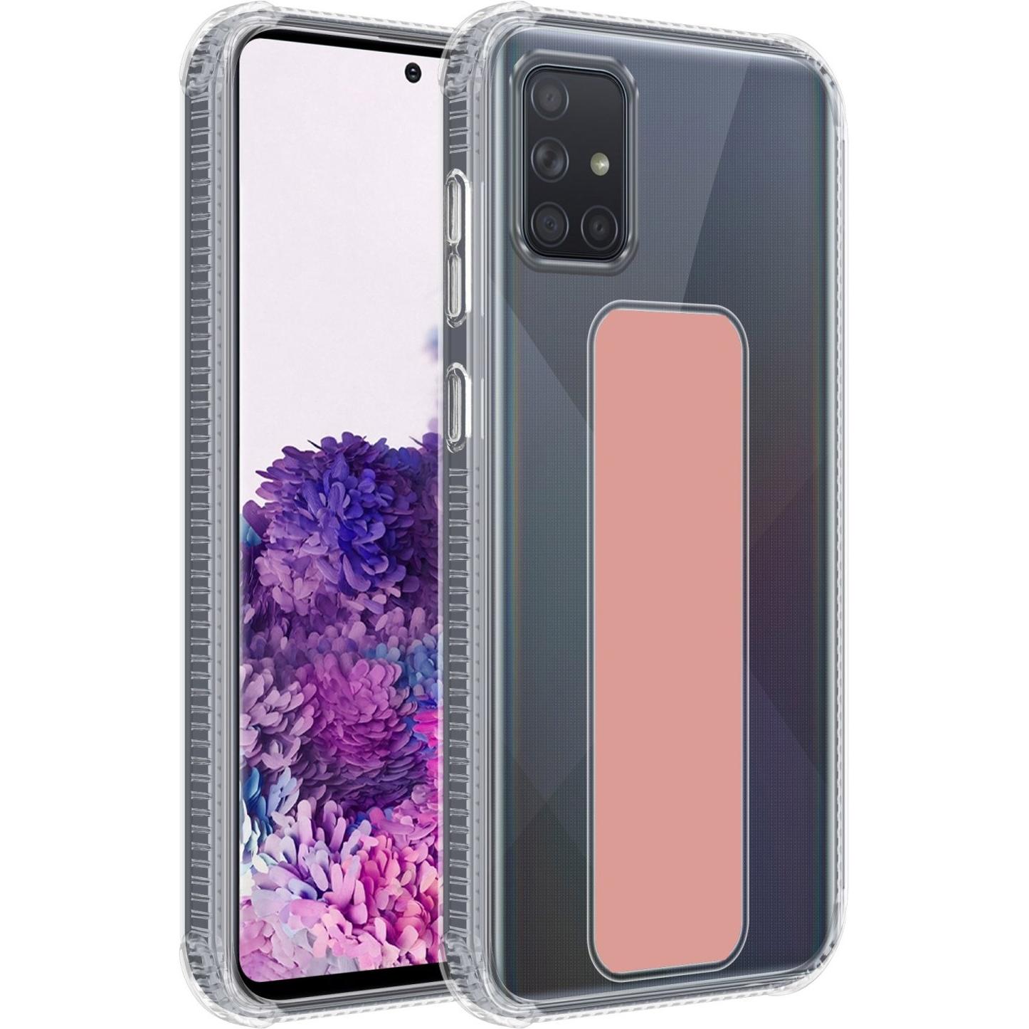 Cadorabo Hülle für Samsung Galaxy A71 4G im TPU mit Halterung LM167 Style (Samsung Galaxy A71), Smartphone Hülle, Rosa