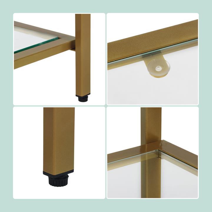 Actual product image Relaxdays Konsolentisch mit 3 Glasablagen (100 x 30 x 73 cm)