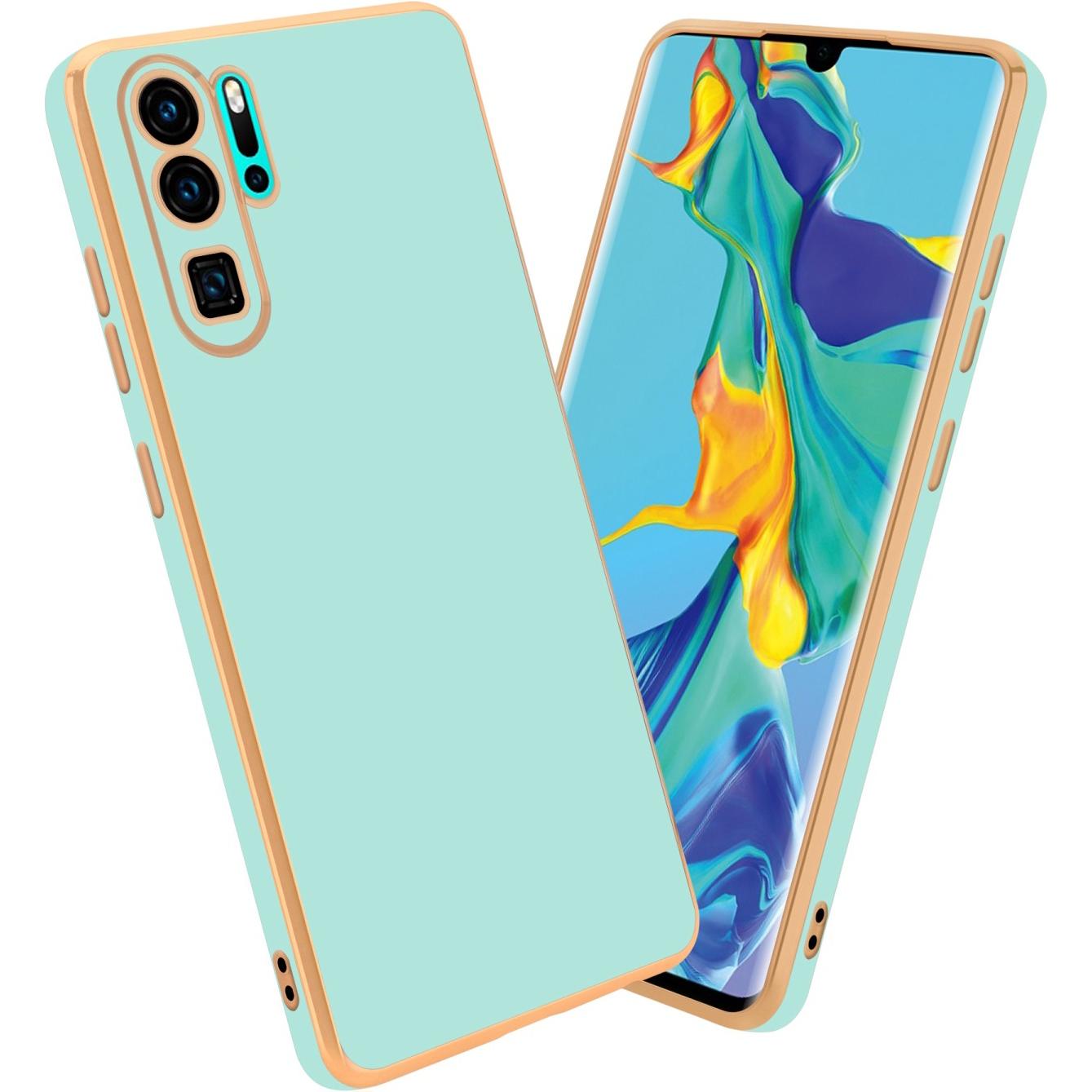 Cadorabo Hülle für Huawei P30 PRO im TPU mit Kameraschutz LM130 Style (Huawei P30 Pro), Smartphone Hülle, Grün