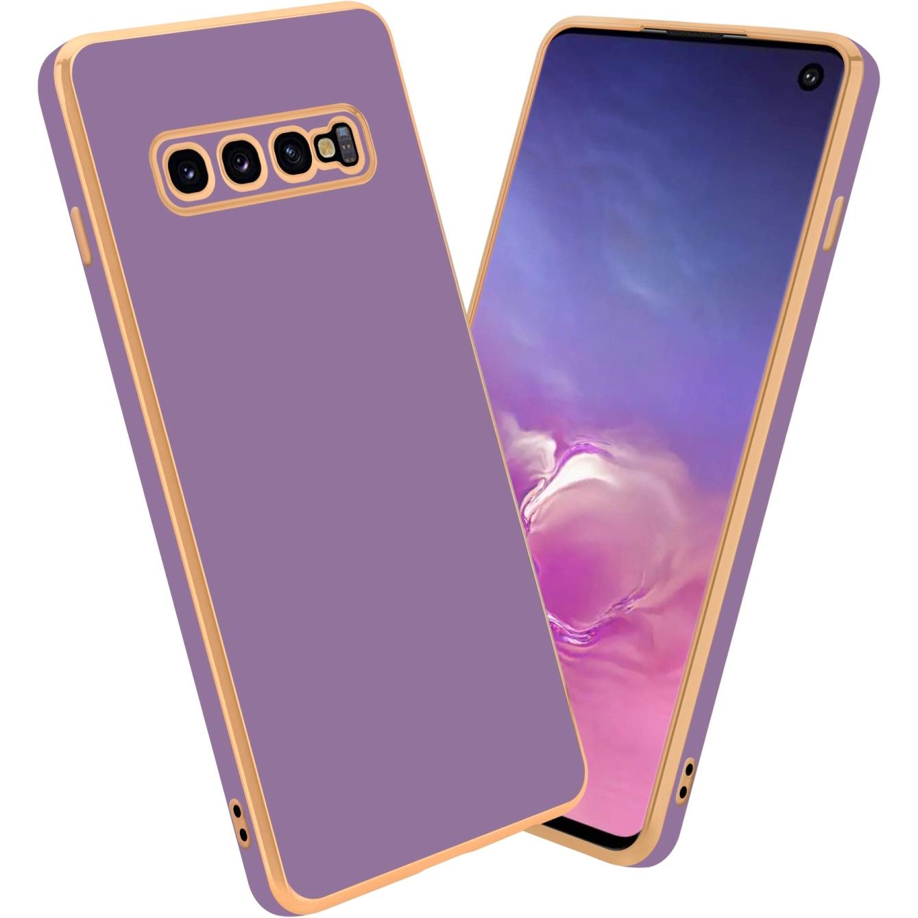 Cadorabo Hülle für Samsung Galaxy S10 4G im TPU mit Kameraschutz LM130 Style (Samsung Galaxy S10), Smartphone Hülle, Vio...