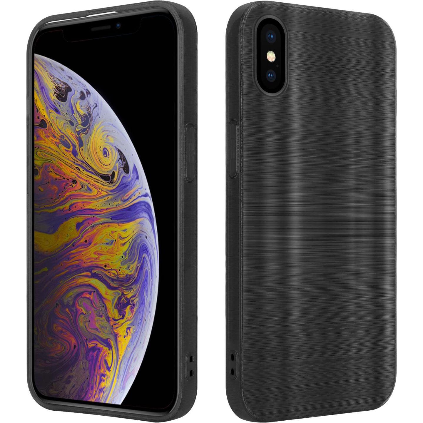 Cadorabo Hülle für Apple iPhone XS MAX im TPU Brushed Kameraschutz LM160 Style (Apple iPhone XS Max), Smartphone Hülle, ...