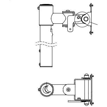 Ergonomic Solutions 370 mm Pole, 80 mm swing arm, Monitor Halterung