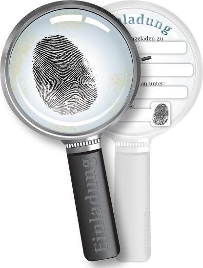 DH-Konzept Invitation Detective Magnifying Glass with Fingerprint (6 pcs.)