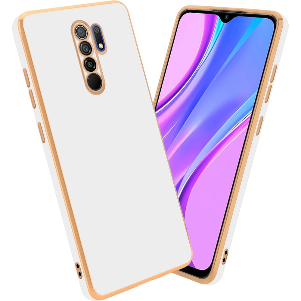 Cadorabo Hülle für Xiaomi RedMi 9 im TPU mit Kameraschutz LM130 Style (Xiaomi Redmi 9), Smartphone Hülle, Weiss