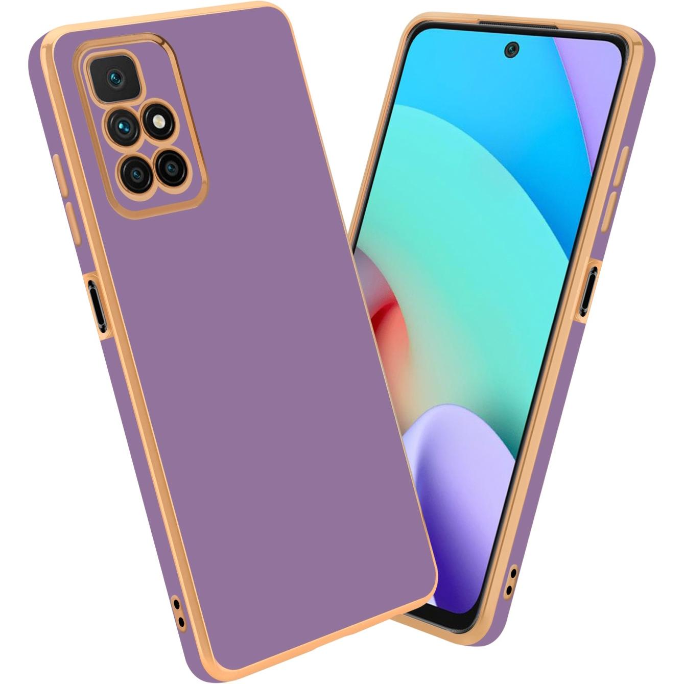 Cadorabo Hülle für Xiaomi RedMi 10 im TPU mit Kameraschutz LM130 Style (Xiaomi Redmi 10), Smartphone Hülle, Violett