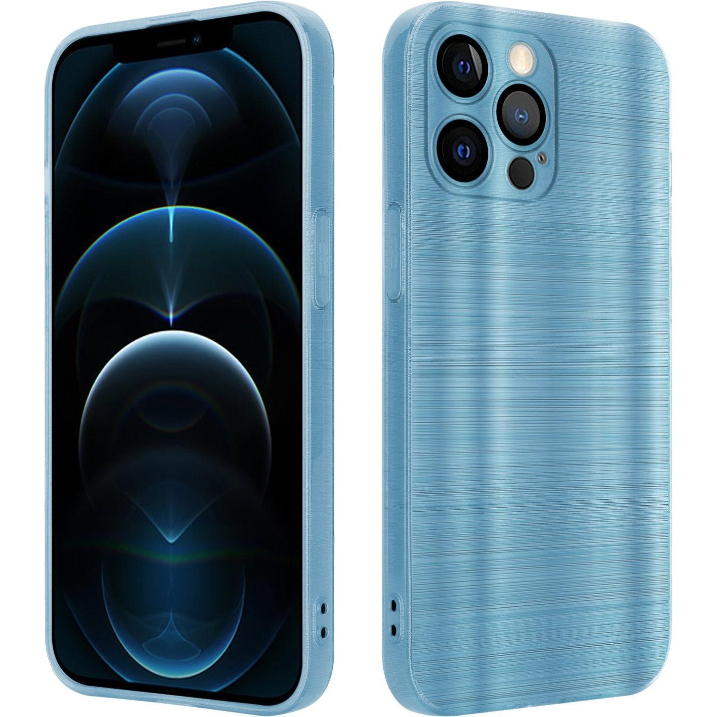 Cadorabo Hülle für Apple iPhone 12 PRO im TPU Brushed Kameraschutz LM160 Style (Apple iPhone 12 Pro), Smartphone Hülle, ...