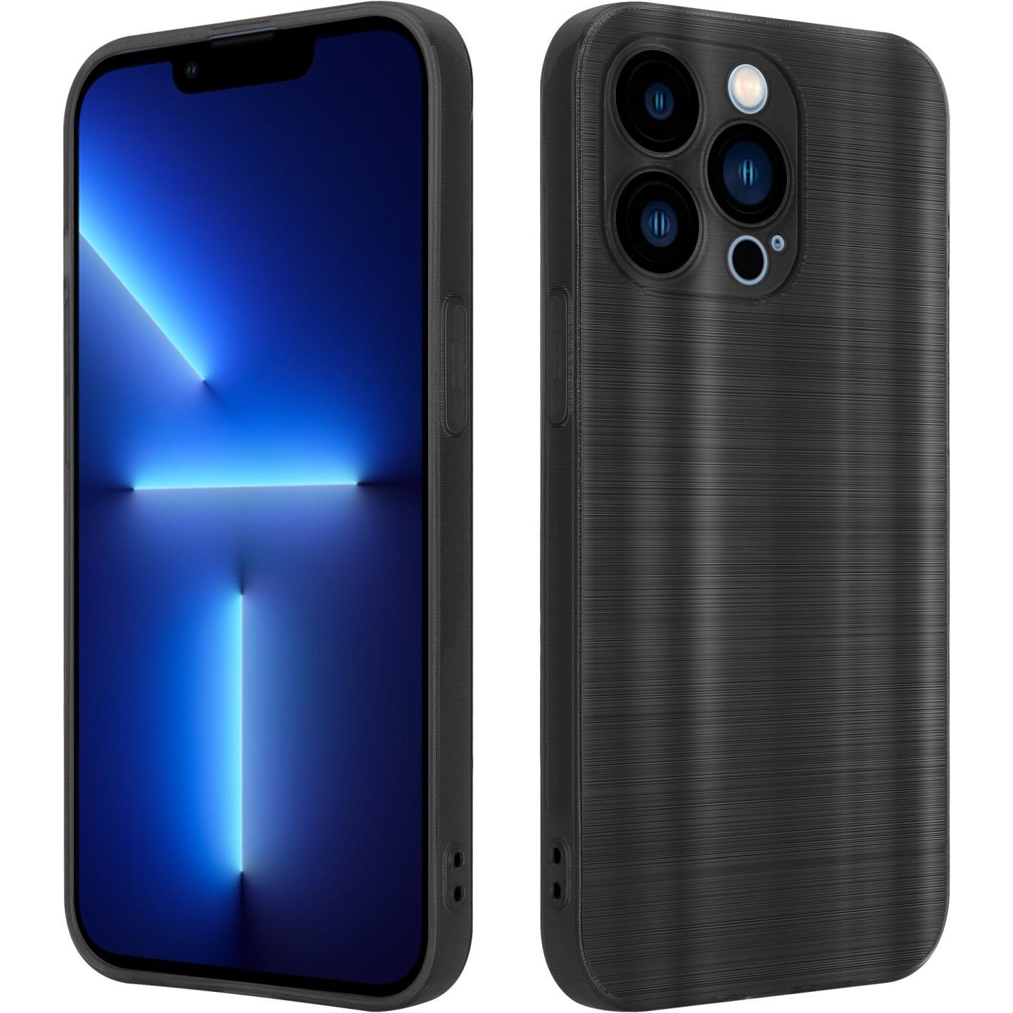 Cadorabo Hülle für Apple iPhone 13 PRO im TPU Brushed Kameraschutz LM160 Style (Apple iPhone 13 Pro), Smartphone Hülle, ...