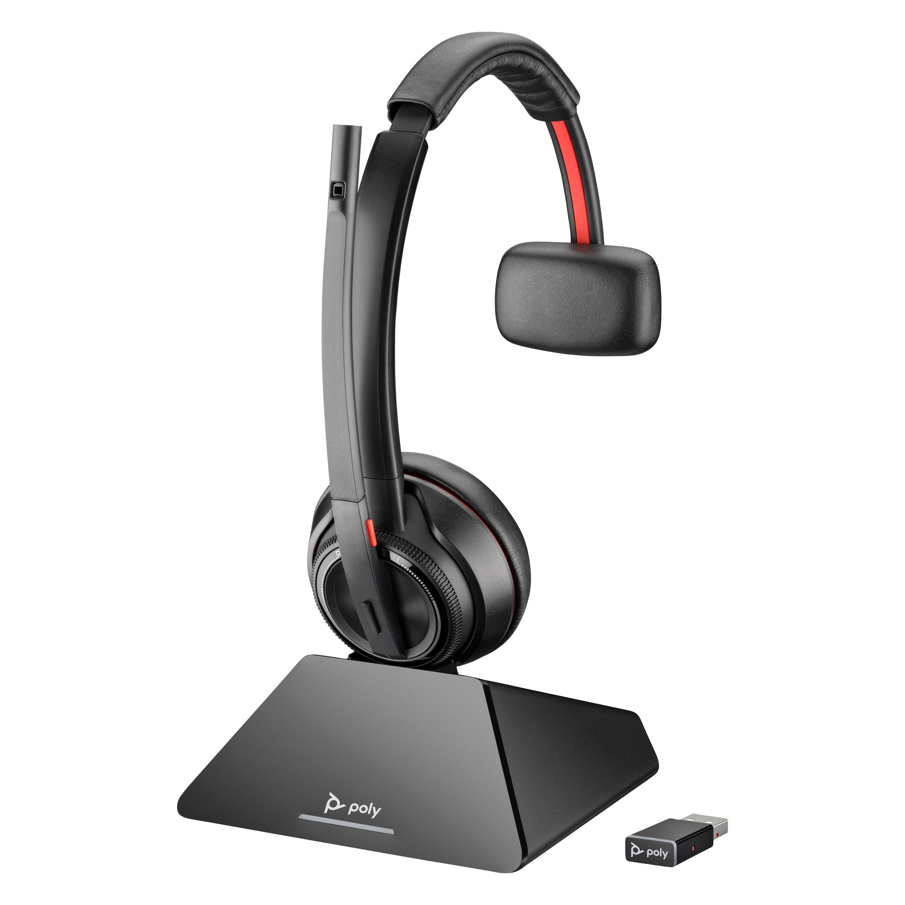 HP Poly SAVI 8220 STEREO DECT (Kabellos, USB-A), Office Headset, Schwarz