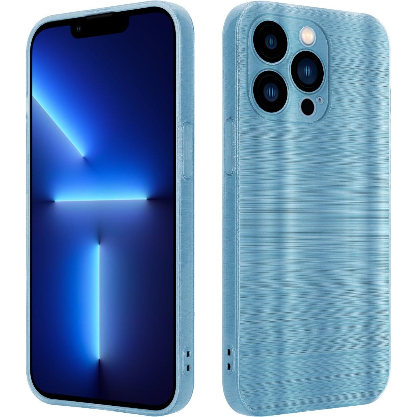 Cadorabo Hülle für Apple iPhone 13 PRO im TPU Brushed Kameraschutz LM160 Style (Apple iPhone 13 Pro), Smartphone Hülle, ...