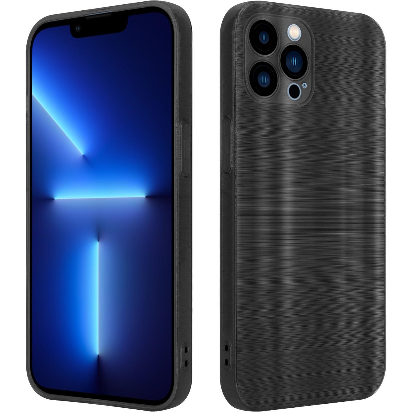 Cadorabo Hülle für Apple iPhone 13 PRO MAX im TPU Brushed Kameraschutz LM160 Style (Apple iPhone 13 Pro Max), Smartphone...