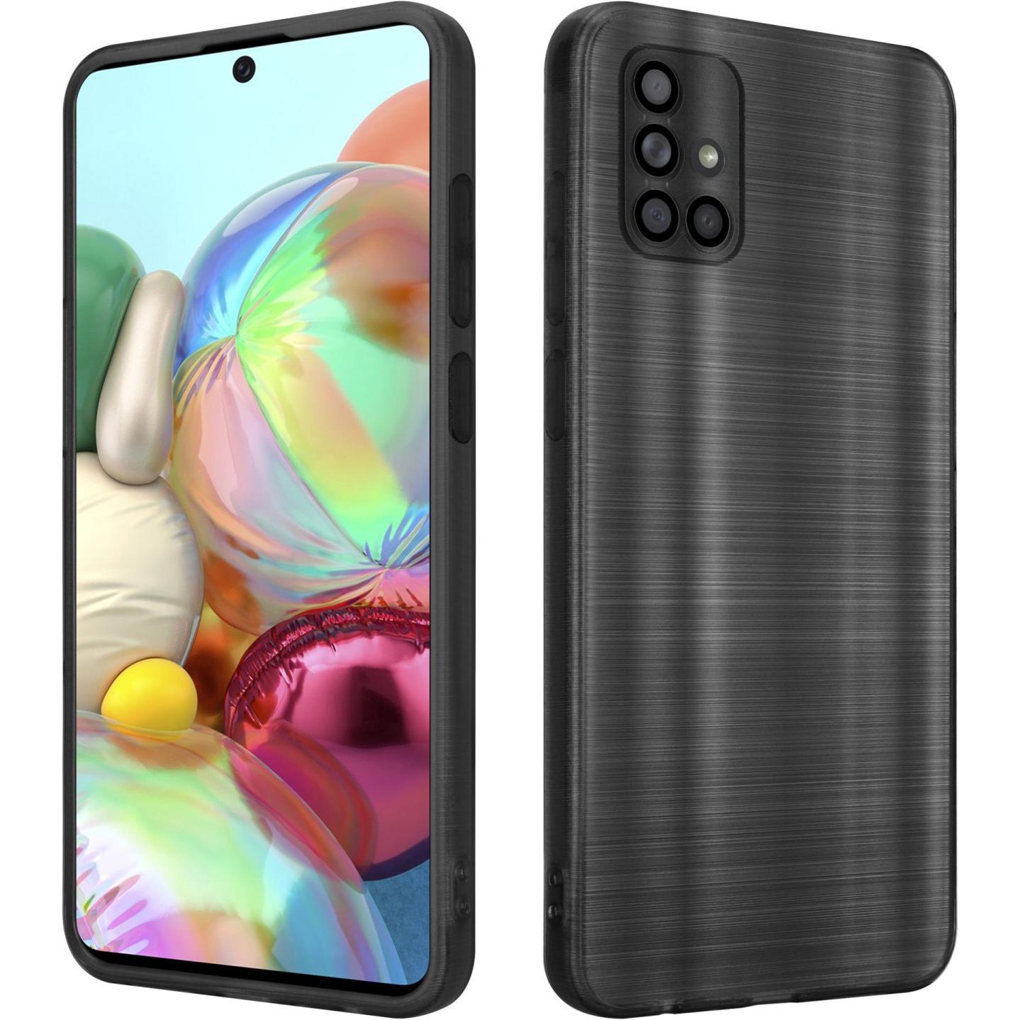 Cadorabo Hülle für Samsung Galaxy A71 4G im TPU Brushed Kameraschutz LM160 Style (Samsung Galaxy A71), Smartphone Hülle,...