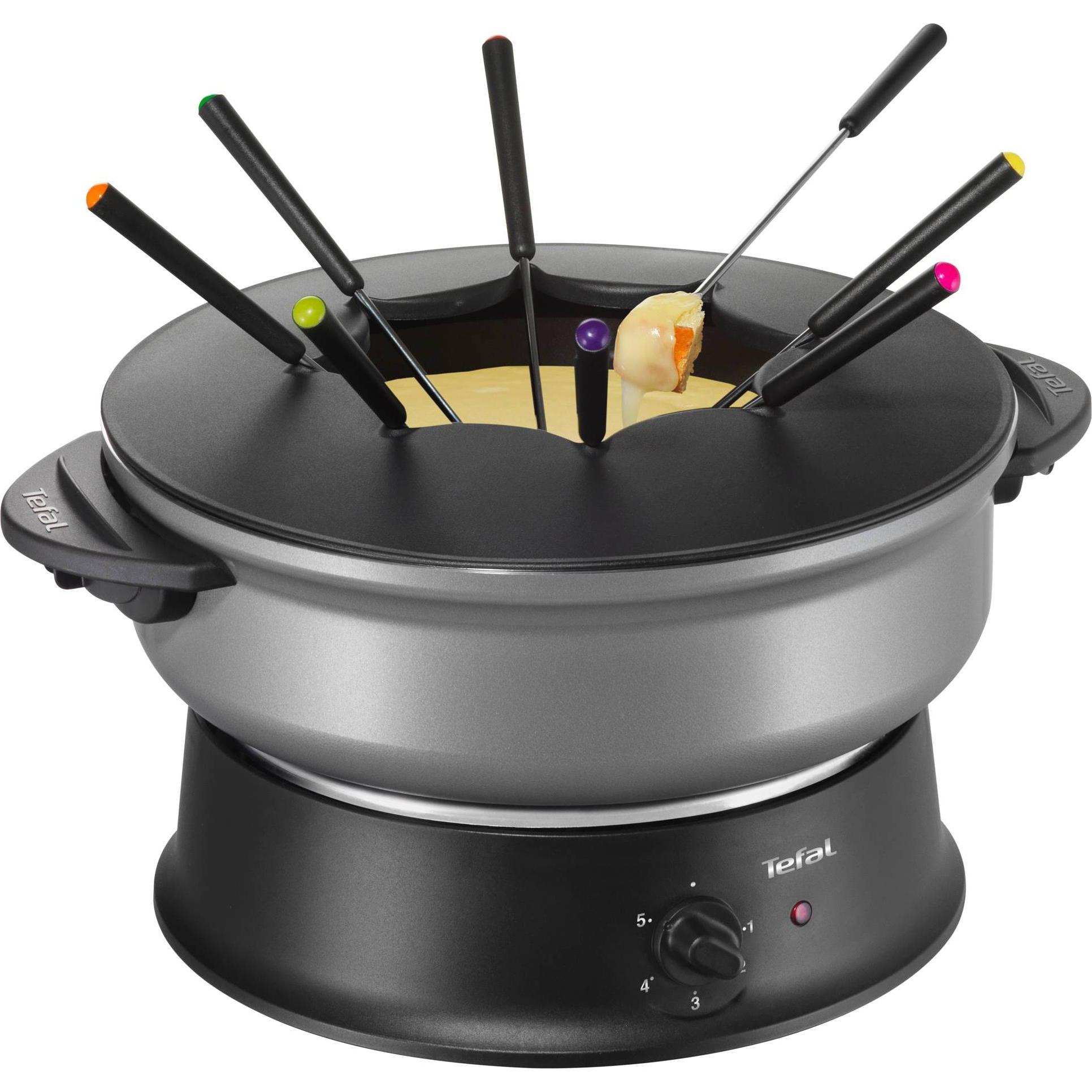 Tefal Wok Fondue Compact WK302013, Set per fondue, Nero, Grigio